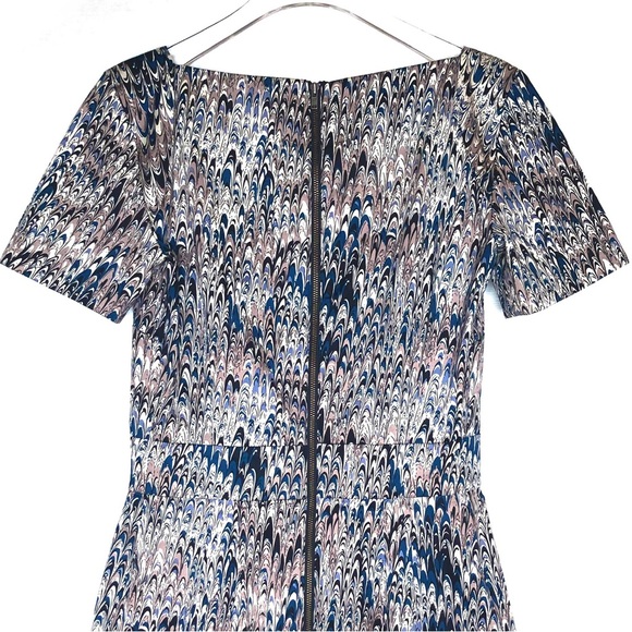 French Connection Richie Desert Lily Abstract Print Boatneck A-Line Sheath Dress - Picture 10 of 15